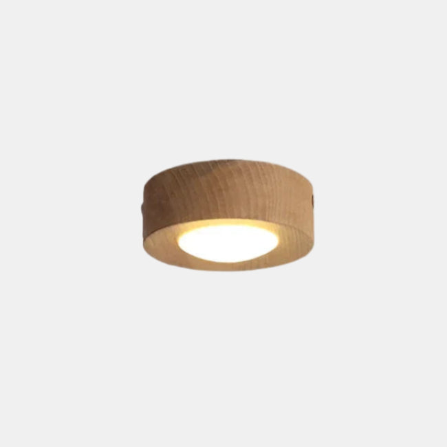Ambient Walnut Wood Flush Mount Ceiling Light 0