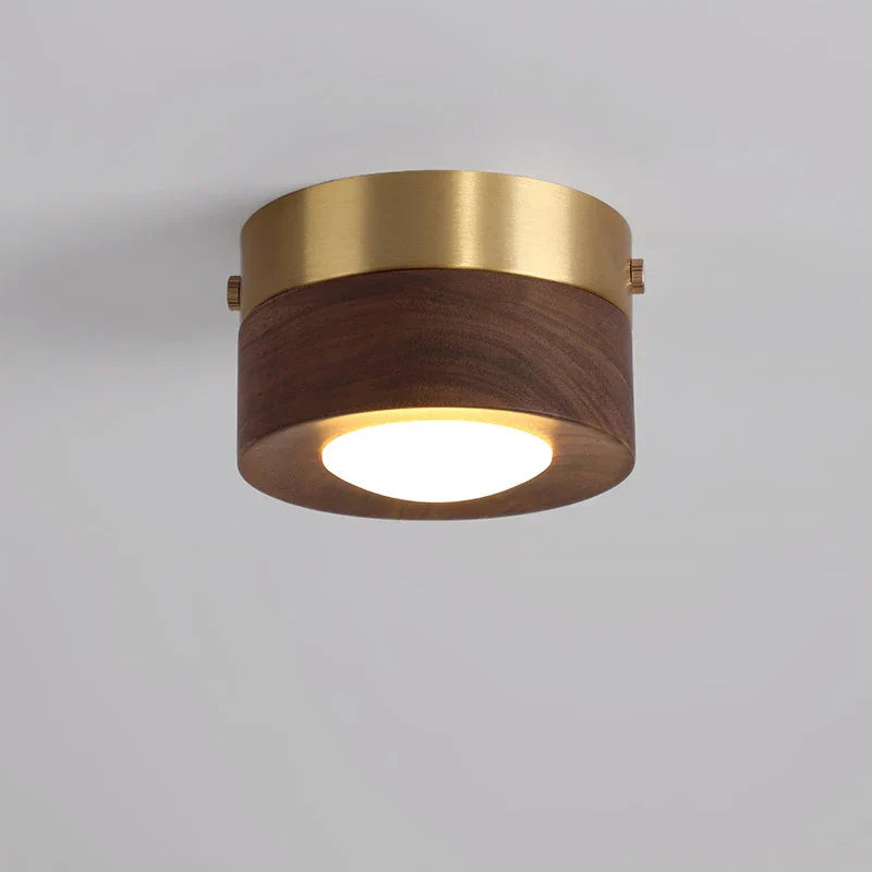 Ambient Walnut Wood Flush Mount Ceiling Light 2