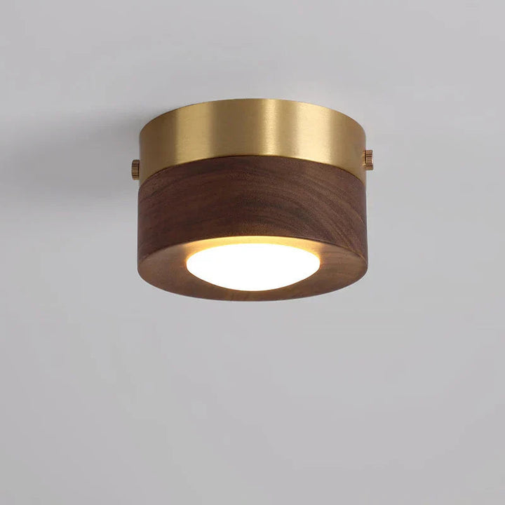 Ambient Walnut Wood Flush Mount Ceiling Light 2