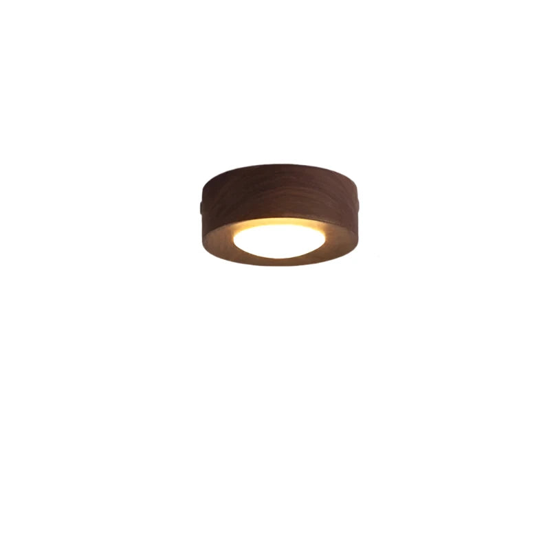 Ambient Walnut Wood Flush Mount Ceiling Light 7