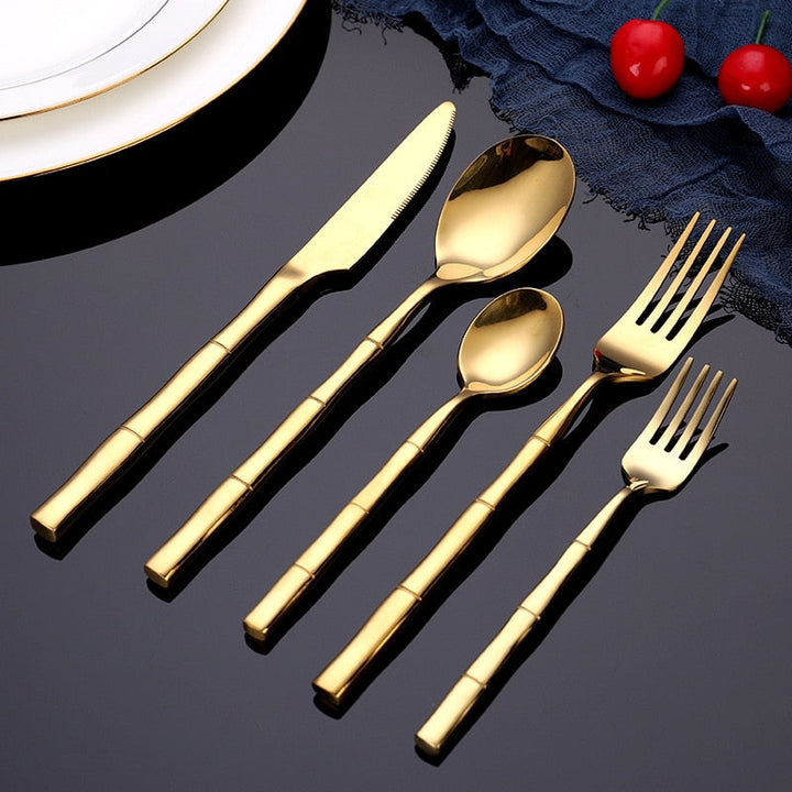 Artisan Bamboo Stainless Steel Cutlery Set 5