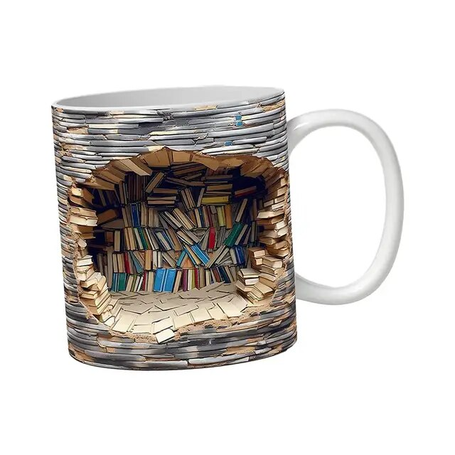 Artisan Ceramic Bookshelf Mug 0