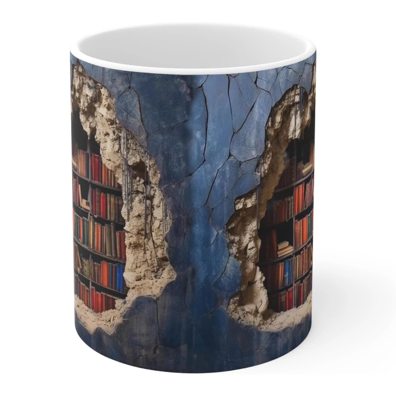 Artisan Ceramic Bookshelf Mug 2