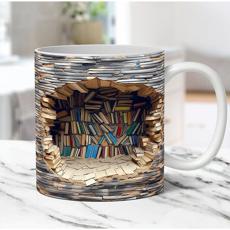 Artisan Ceramic Bookshelf Mug 3