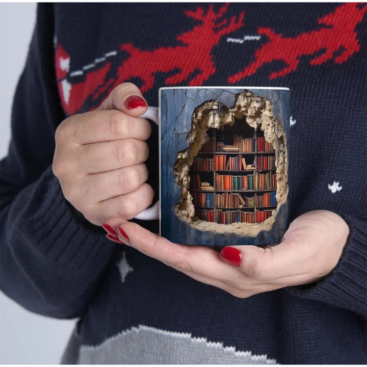 Artisan Ceramic Bookshelf Mug 4