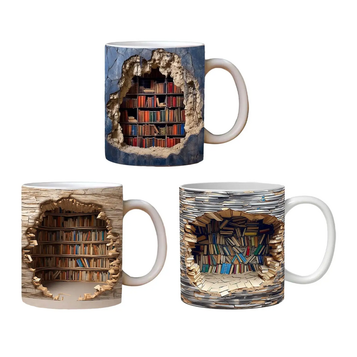 Artisan Ceramic Bookshelf Mug 8