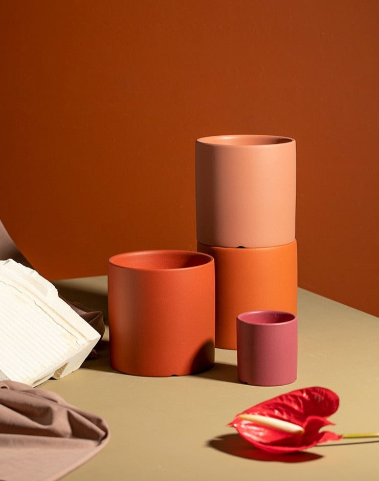 Artisan Ceramic Planter Set 4