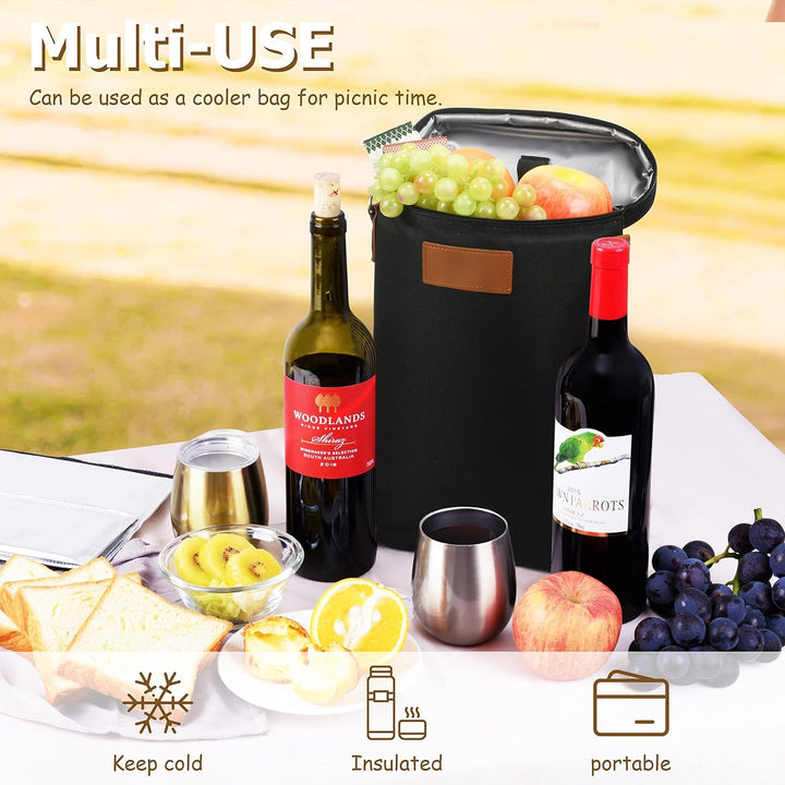 Chic Insulated Wine Tote Bag 1