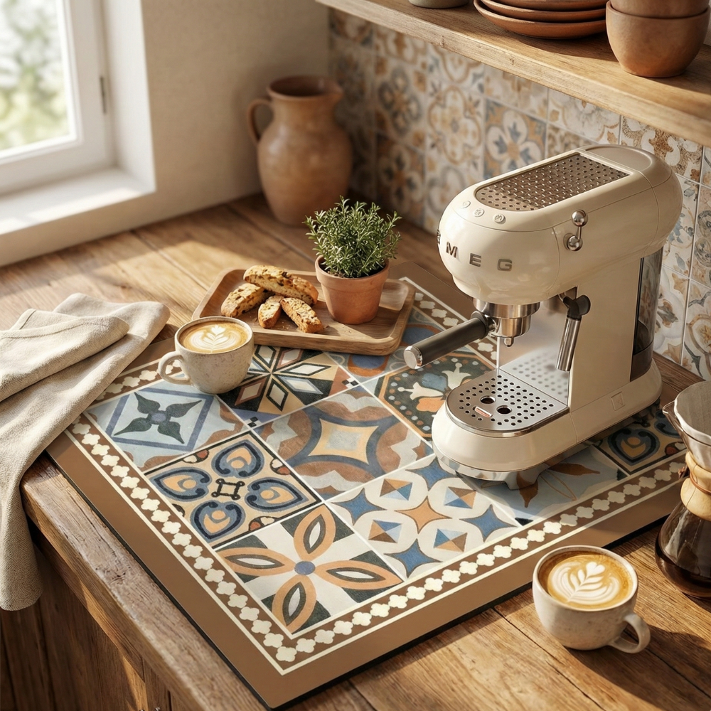 Chic Retro Tile Kitchen Mat 0