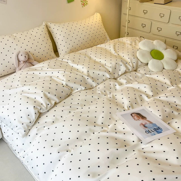 Chic Satin Polka Dot Duvet Cover 3