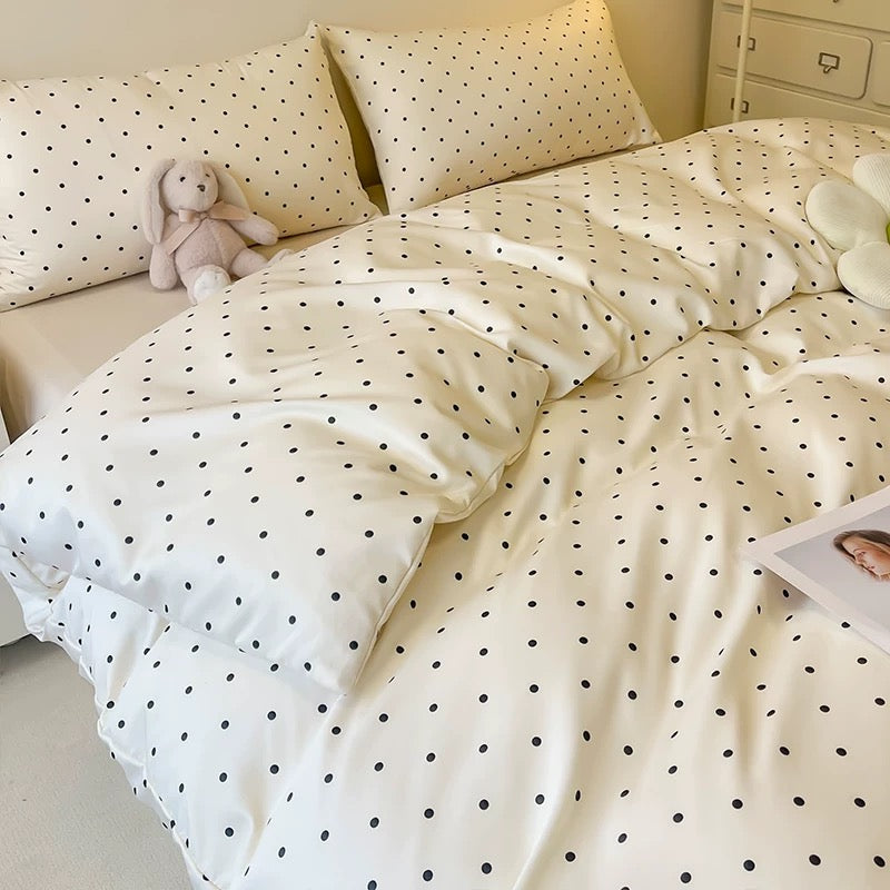 Chic Satin Polka Dot Duvet Cover 5