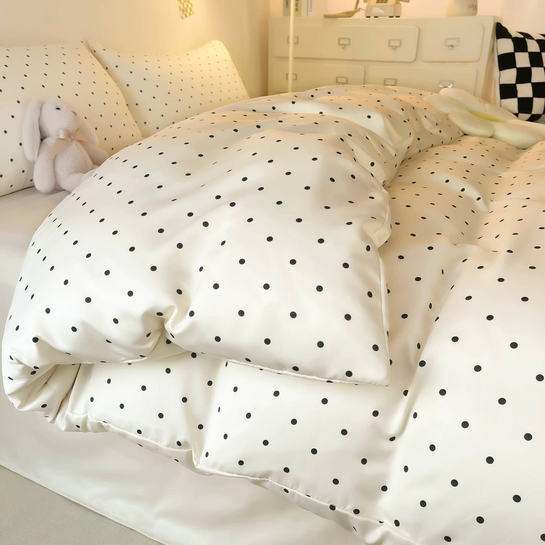 Chic Satin Polka Dot Duvet Cover 6
