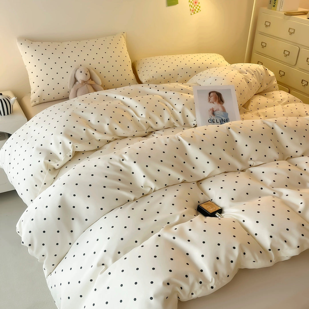 Chic Satin Polka Dot Duvet Cover 7