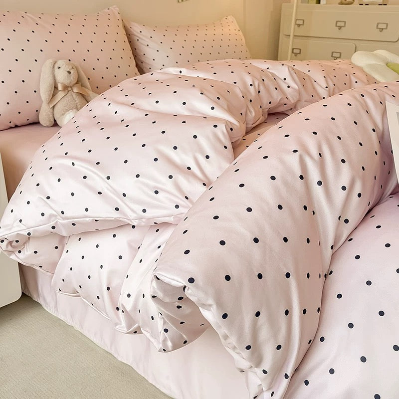 Chic Satin Polka Dot Duvet Cover 8