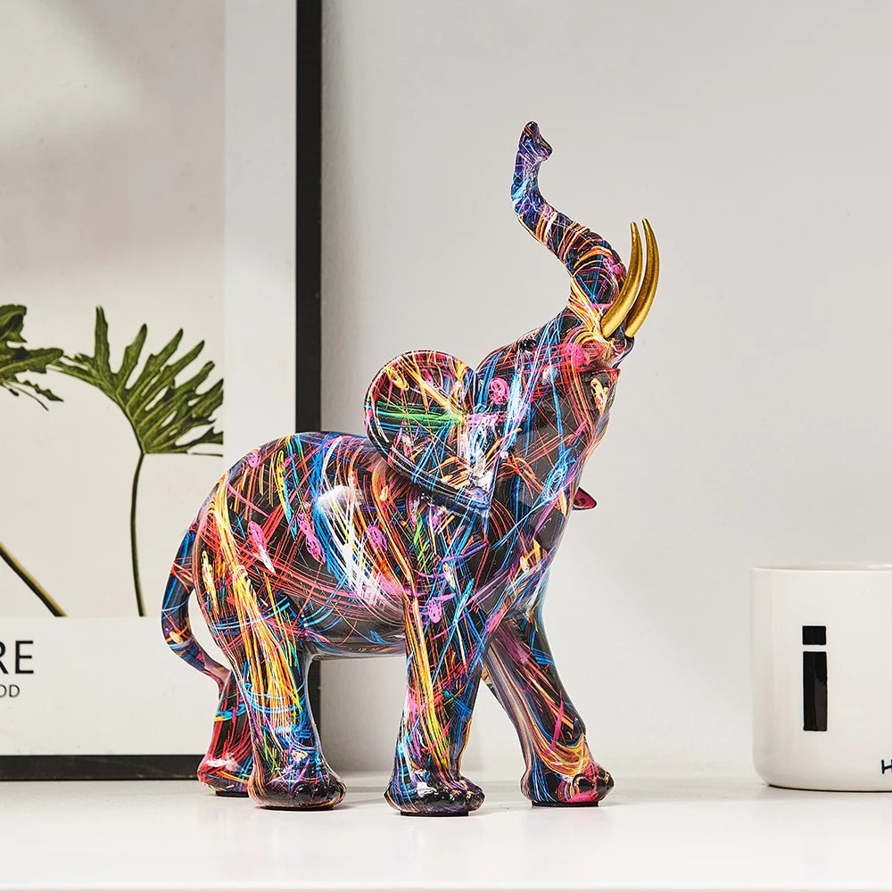Colorful Resin Elephant Statue 5