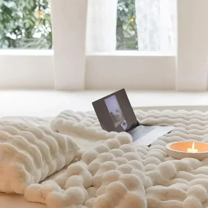 Cozy Faux Fur Travel Blanket 7