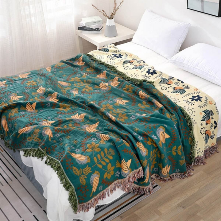 Cozy Reversible Cotton Throw Blanket 1