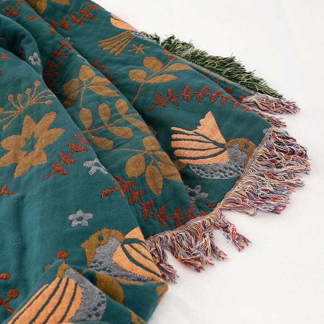 Cozy Reversible Cotton Throw Blanket 2