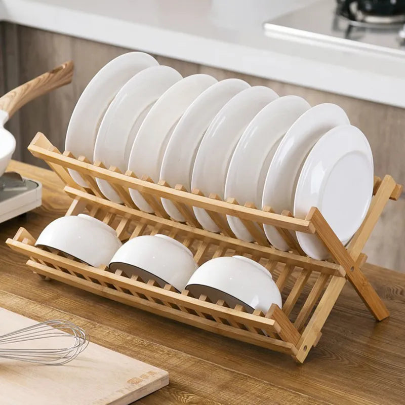 Elegant Bamboo Dish Rack 3