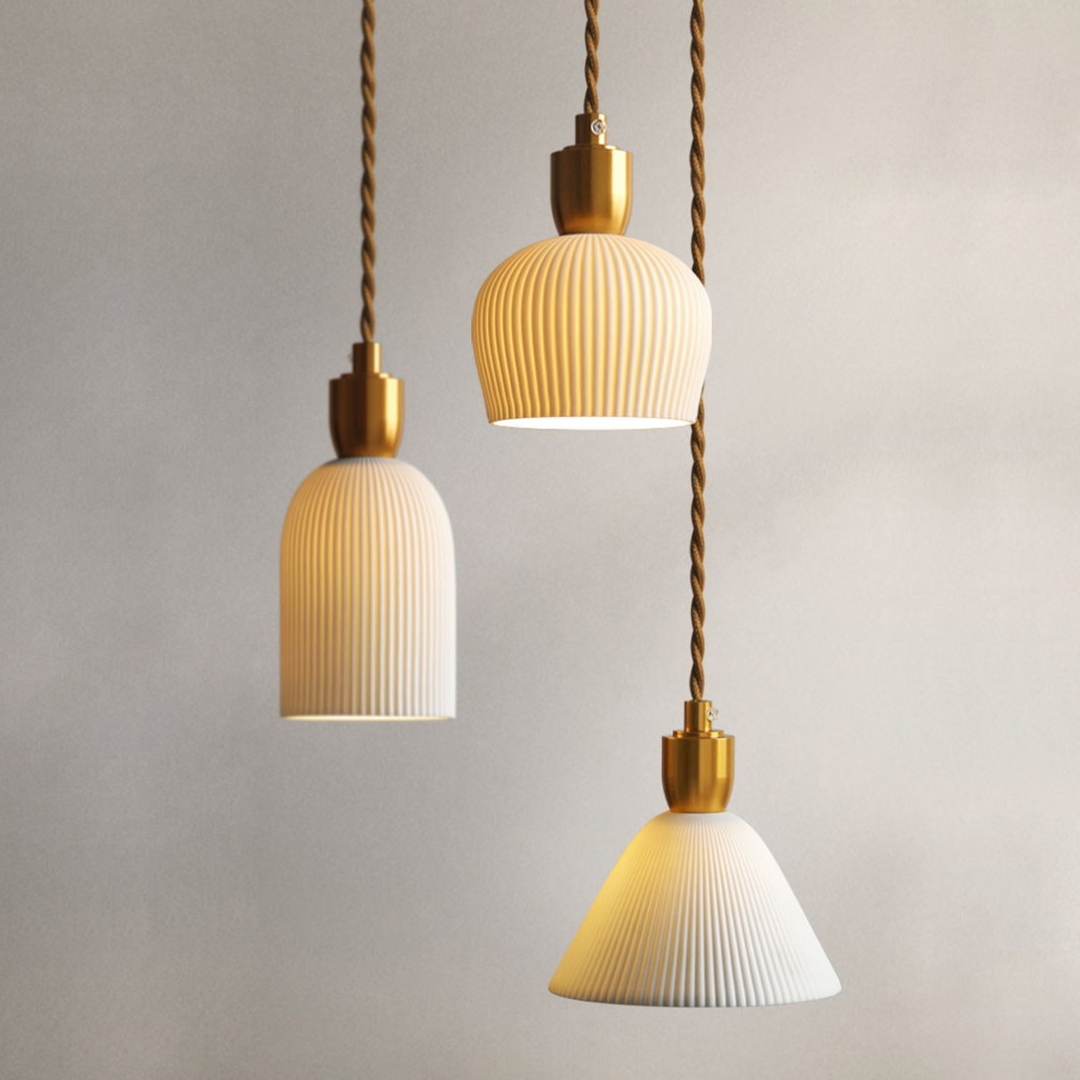 Elegant Ceramic Brass Pendant 1