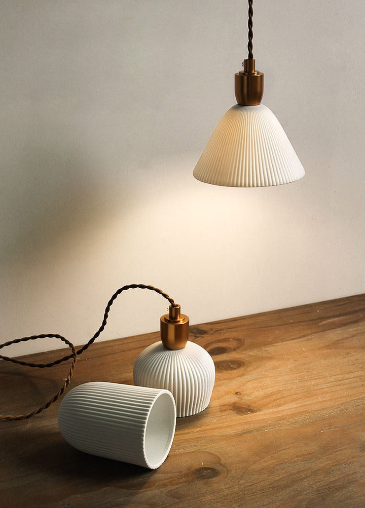 Elegant Ceramic Brass Pendant 3