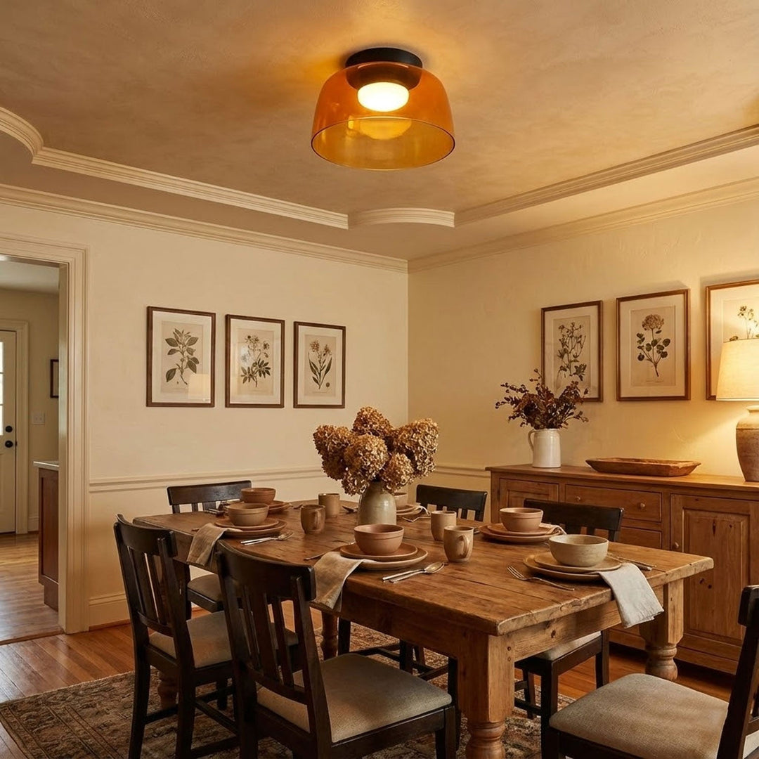 Elegant Glass Flush Mount Ceiling Light 0