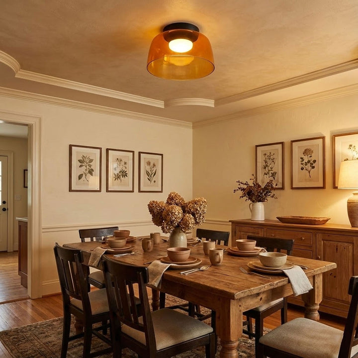 Elegant Glass Flush Mount Ceiling Light 0