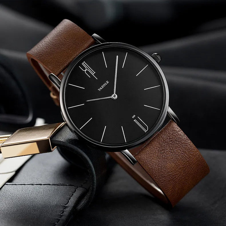 Elegant Leather Minimalist Watch 0