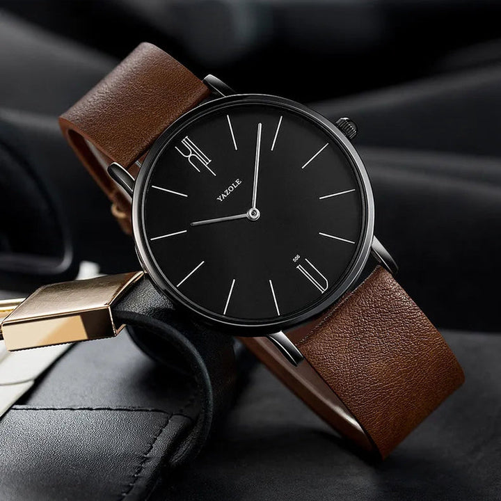 Elegant Leather Minimalist Watch 0