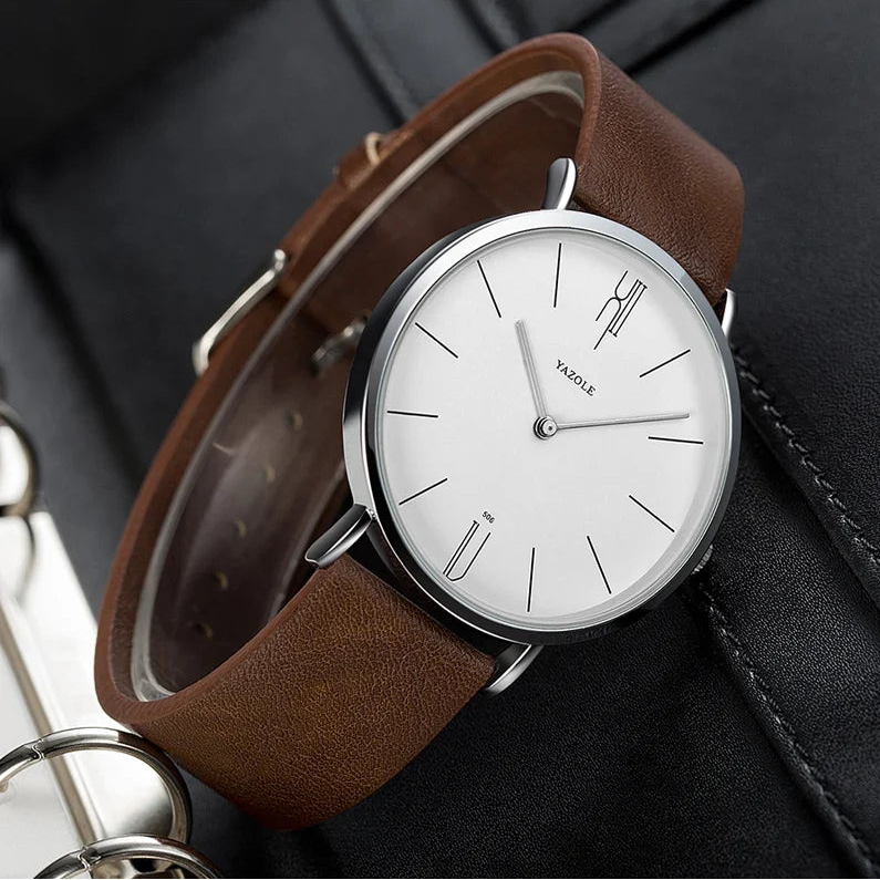 Elegant Leather Minimalist Watch 2