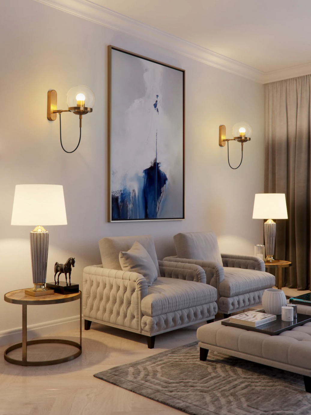 Elegant Metal Glass Sconce Light 5