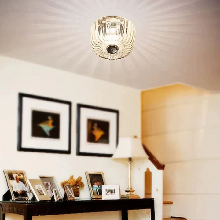 Elegant Rippled Glass Ceiling Light 1