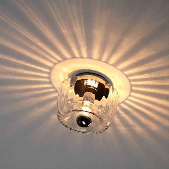Elegant Rippled Glass Ceiling Light 5