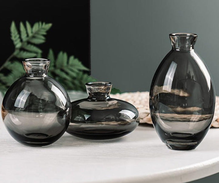 Elegant Tinted Glass Vase Set 6