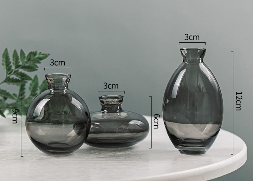 Elegant Tinted Glass Vase Set 8