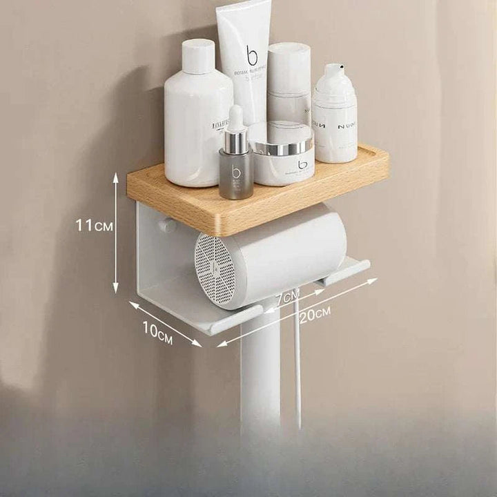 Elegant Walnut Hair Dryer Holder 2