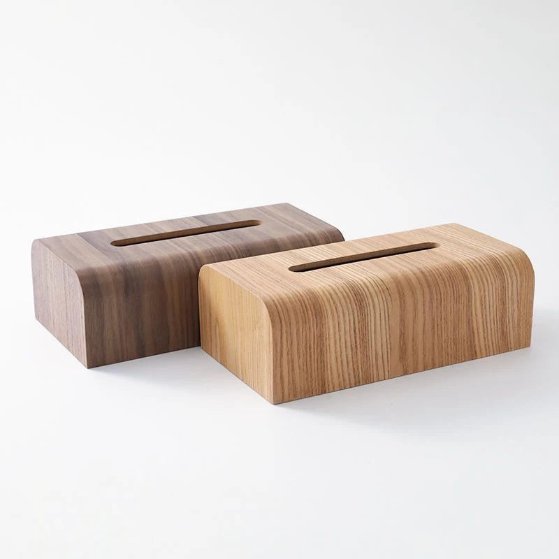 Elegant Walnut Wood Tissue Box Cover 1