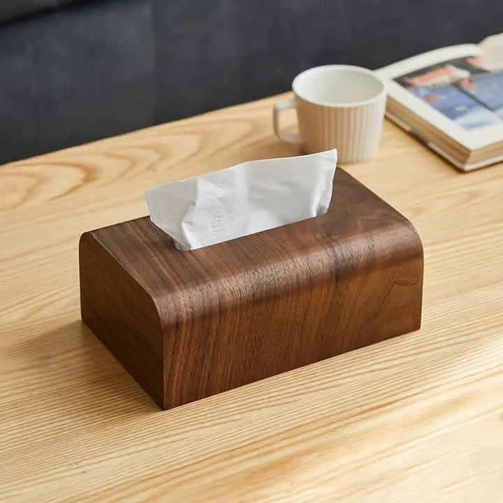 Elegant Walnut Wood Tissue Box Cover 3