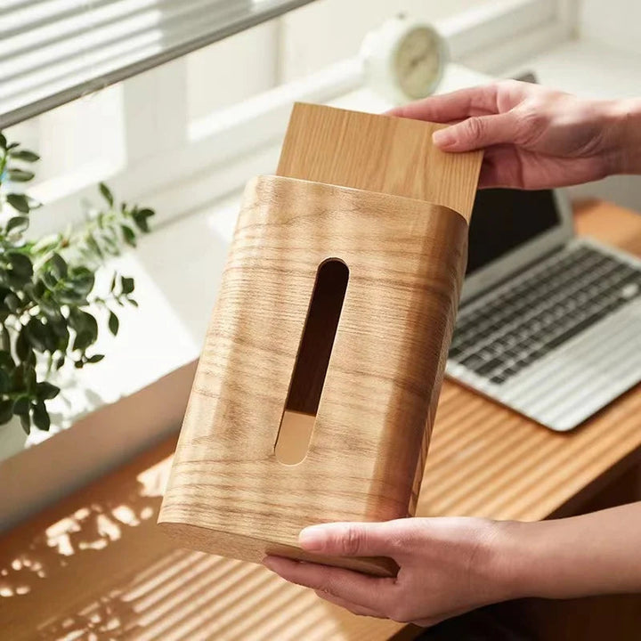 Elegant Walnut Wood Tissue Box Cover 6
