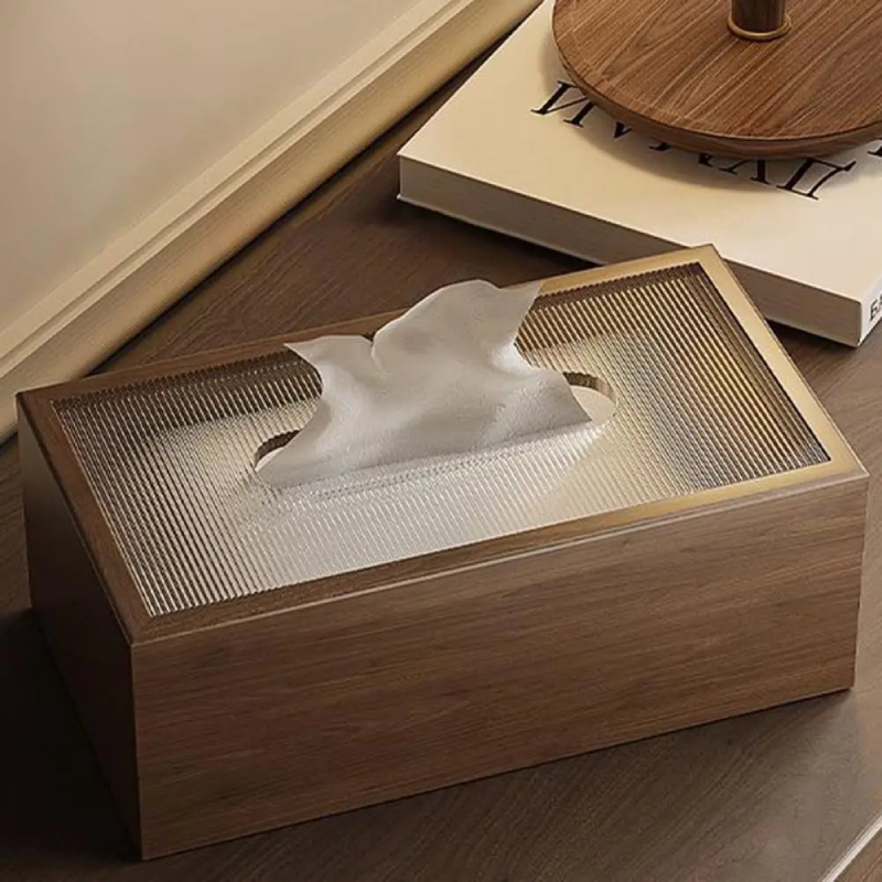 Elegant Wood Tissue Box Cover 2
