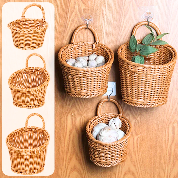 Elegant Woven Wall Basket 1