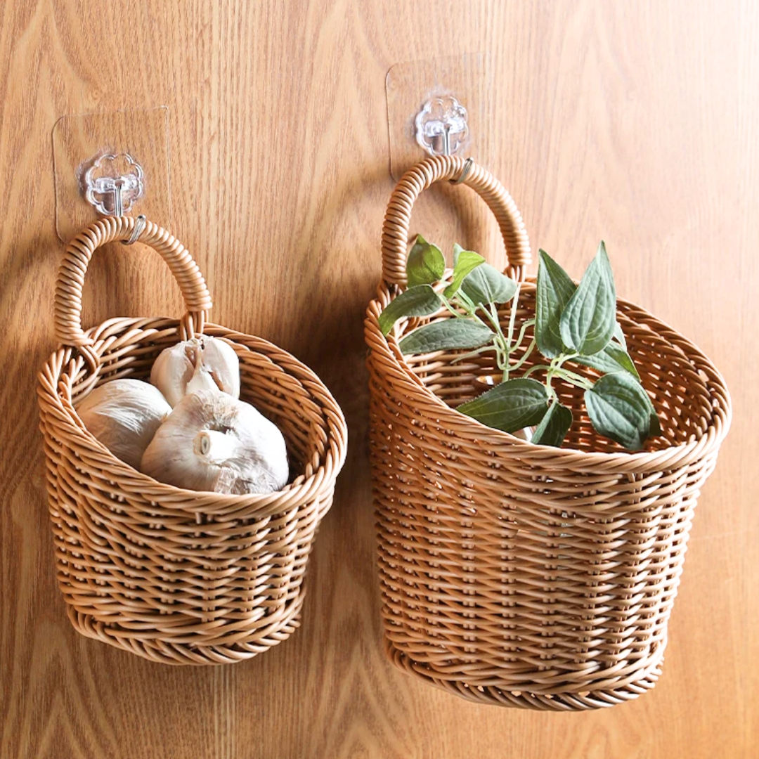 Elegant Woven Wall Basket 2