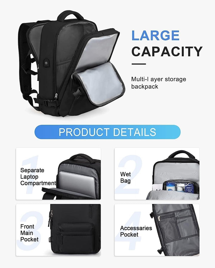 Functional Waterproof Backpack with USB Port 7