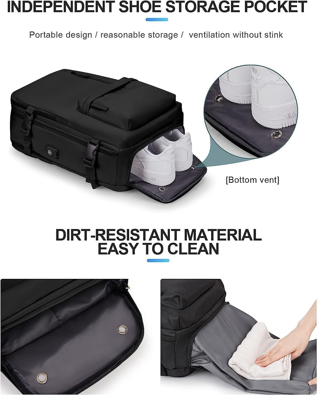 Functional Waterproof Backpack with USB Port 8