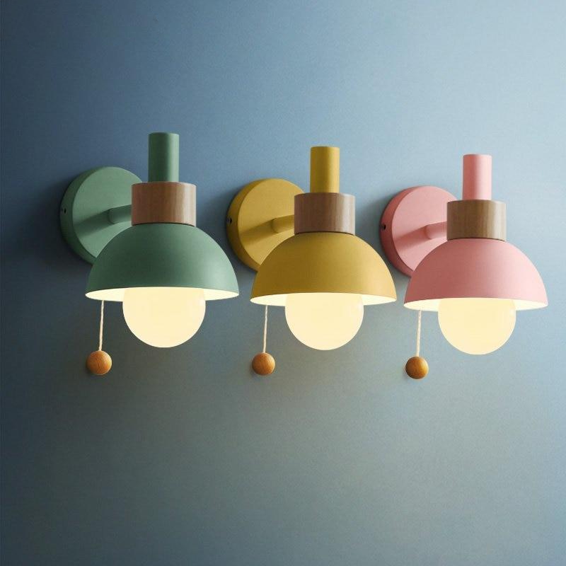 Nordic Wood Globe Wall Sconce 1