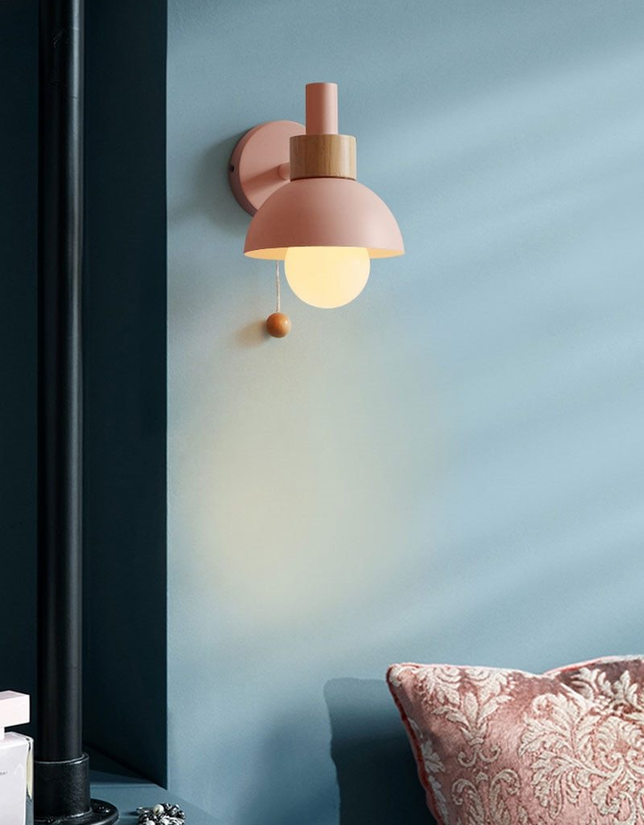 Nordic Wood Globe Wall Sconce 2