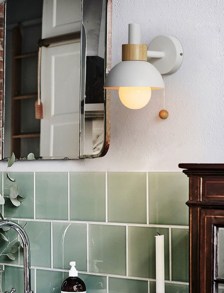 Nordic Wood Globe Wall Sconce 4