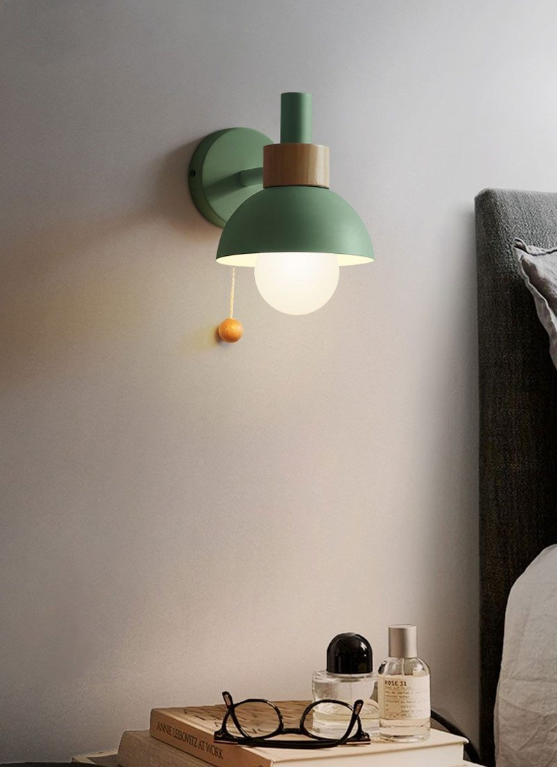 Nordic Wood Globe Wall Sconce 7