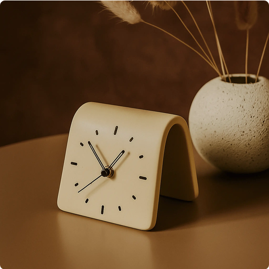 Sculptural Ceramic Desk Clock