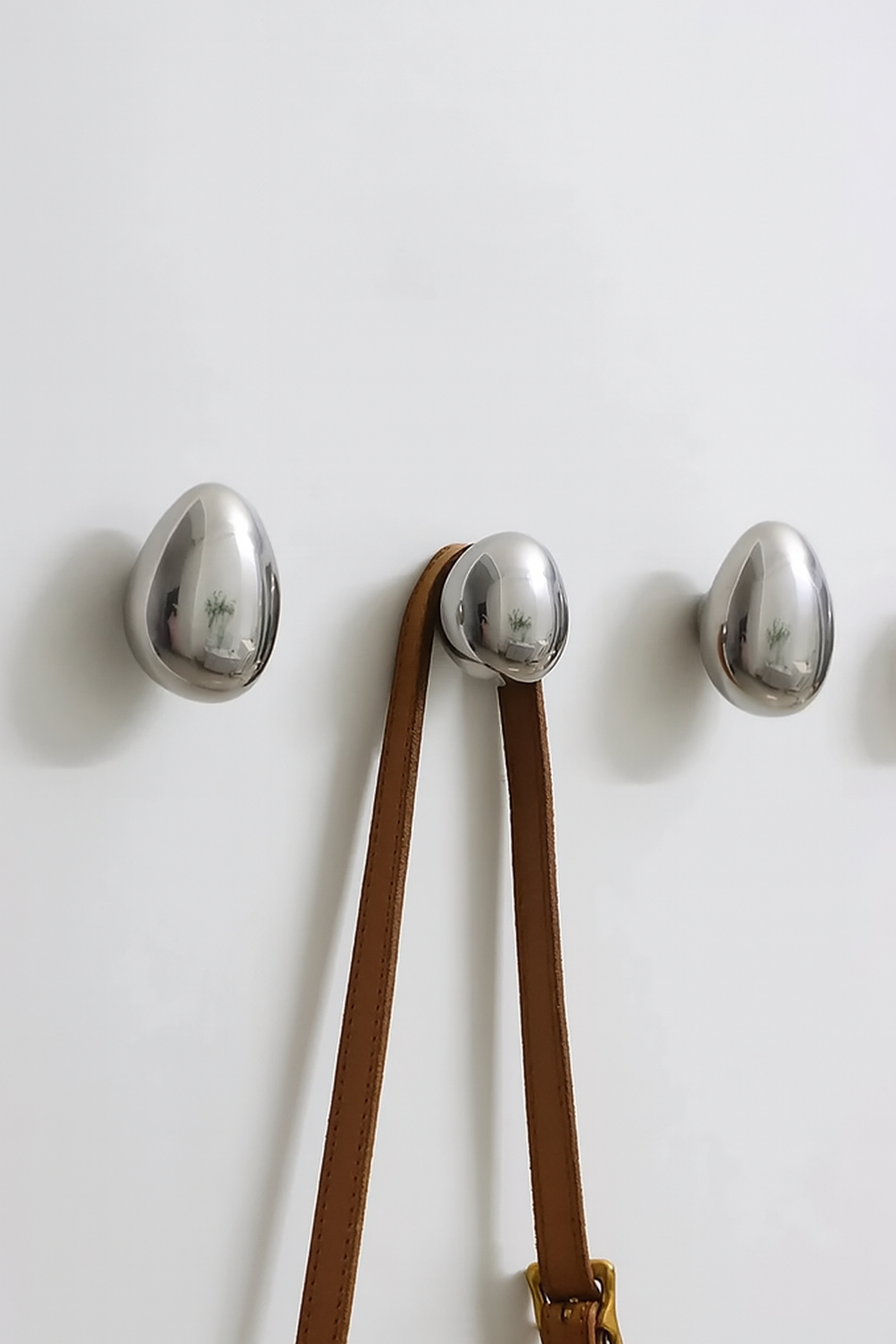 Sculptural Chrome Coat Hooks for Wall 1